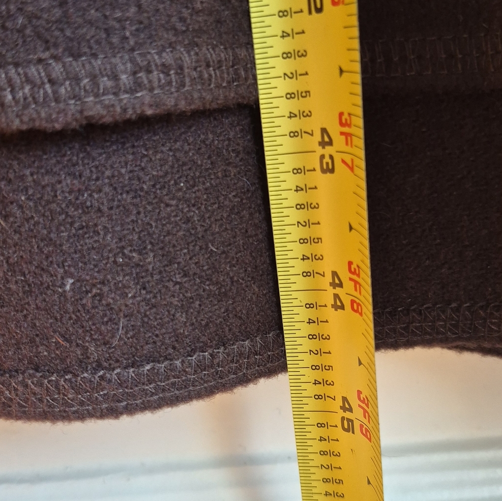Eileen Fisher Dark Brown Mock Neck knee-length, relaxed fit wool coat, 1X - Picture 14 of 14